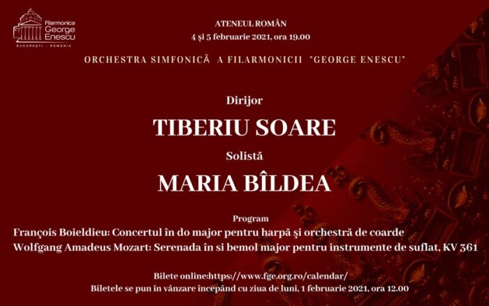Concert simfonic cu public și cu bilete, în două seri la Filarmonica George Enescu