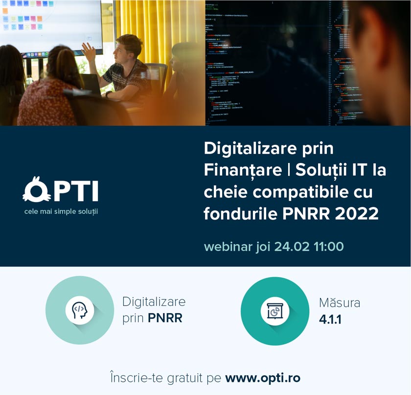 webinar Digitalizare prin Finanțare Soluții IT la cheie compatibile cu fondurile PNRR 2022 POZA patrat