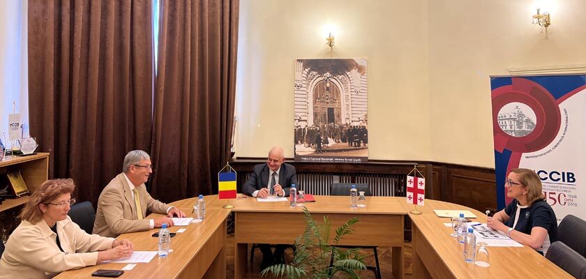 Colaborarea româno-georgiană în domeniul comercial-economic, antamată cu prilejul vizitei la Palatul CCIB a E.S. Tamar BERUCHASHVILI, ambasadorul Georgiei in Romania