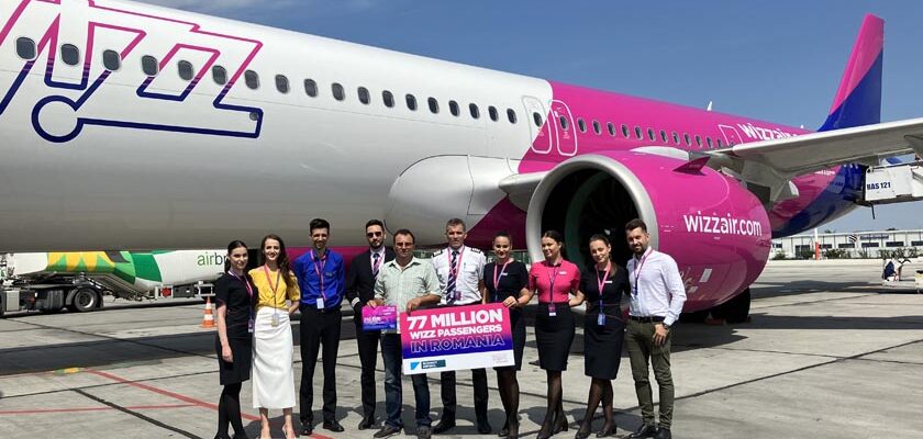 7 iulie 2023 - Wizz Air aniversează 77 de milioane de pasageri în România