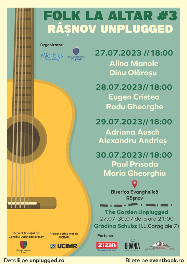 Festivalul Râșnov Unplugged Folk la altar iulie 2023 01A3 afis folk
