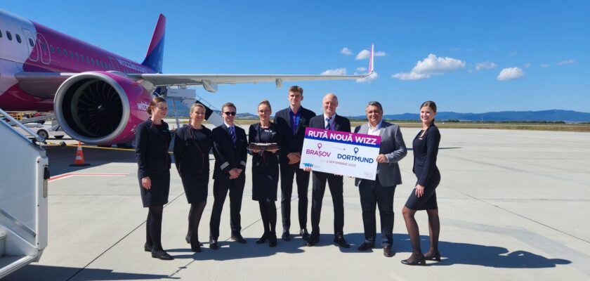 Wizz Air aniversează primul său zbor de la Brașov către Dortmund