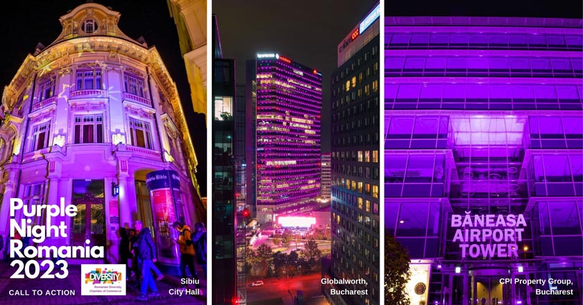 Purple Night Romania 2023 - Ziua Internationala a Persoanelor cu Dizabilitati Romanian Diversity Chamber of Commerce 3 decembrie