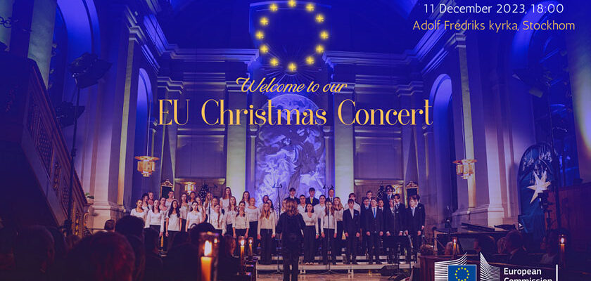 Eva Jumătate și Doru Apreotesei interpretează un colind românesc, în Concertul de Crăciun al Comisiei Europene la Stockholm 2