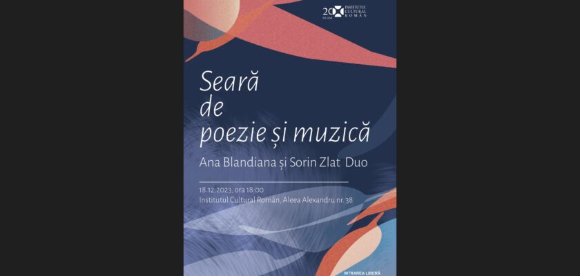 Seară de poezie și muzică cu Ana Blandiana și Sorin Zlat Duo la Institutul Cultural Român ICR cover zp