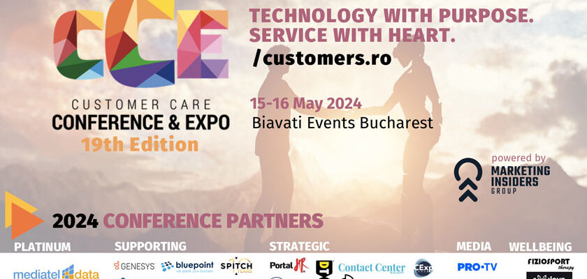 Marketing Insiders Group Customer Care Conference & Expo, în intervalul 15-16 mai 2024, la Biavati Events, București