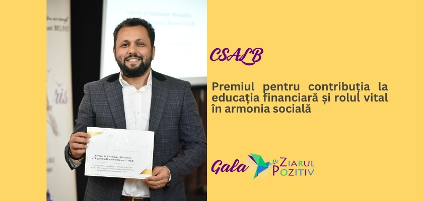 Centrul de Soluționare Alternativă a Litigiilor în Domeniul Bancar (CSALB) premiat la Gala Ziarul Pozitiv