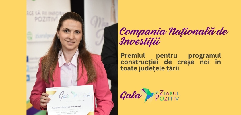 Compania Națională de Investiții premiată la Gala Ziarul Pozitiv