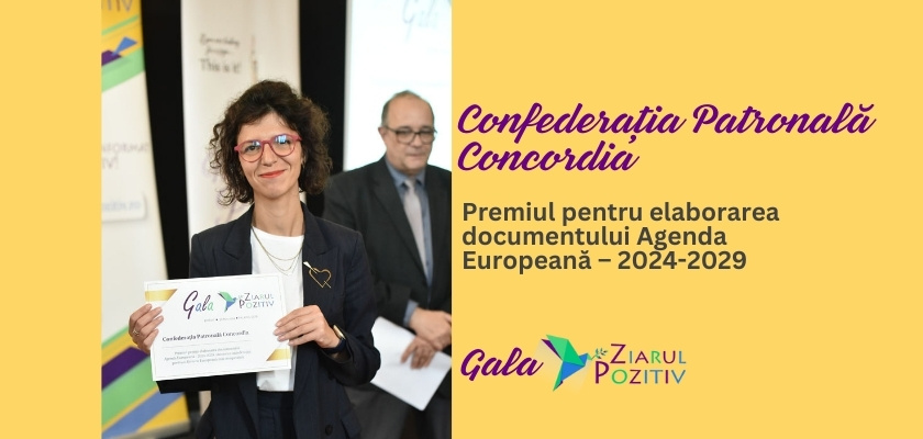 Confederația Patronală Concordia premiată la Gala Ziarul Pozitiv