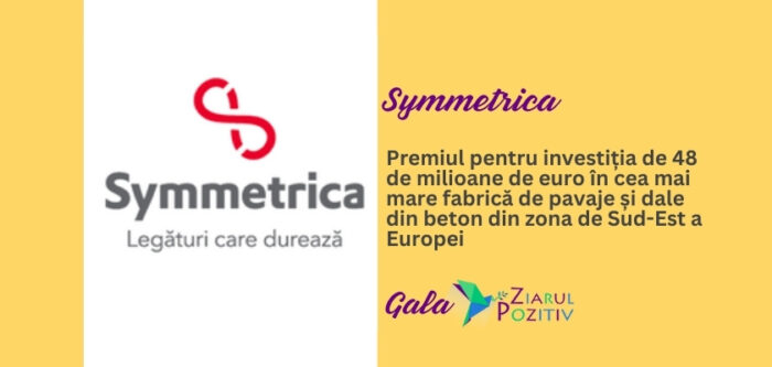 Symmetrica premiată la Gala Ziarul Pozitiv