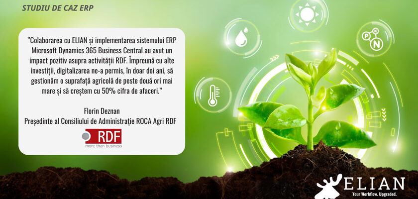 RDF își digitalizează activitatea cu ELIAN Solutions și trece la agricultura de precizie ROCA Agri RDF agricultura