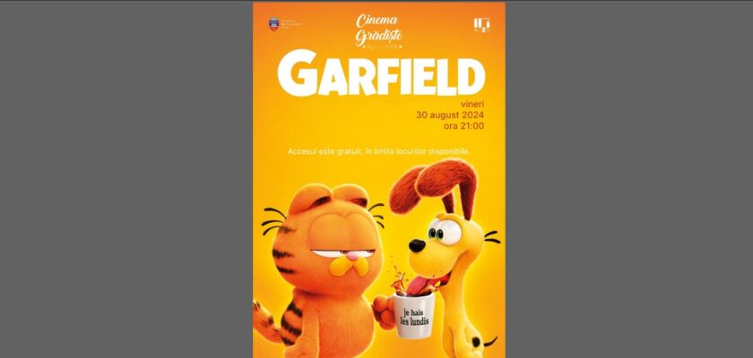 Garfield, proiectat în Grădina de vară de la Cinematograful din Grădiște ARAD