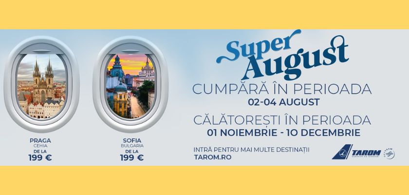 Tarom oferte bilete de avion Praga Sofia