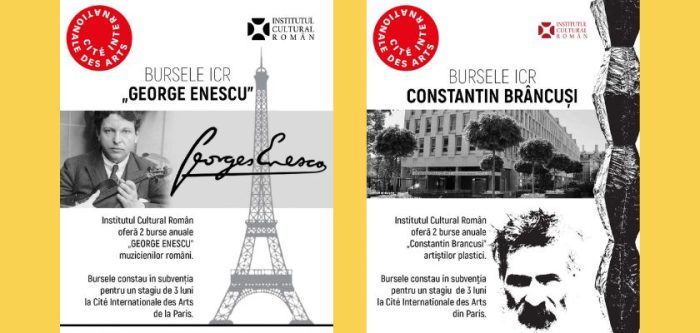 ICR acordă două Burse Enescu și două Burse Brîncuși la Cité Internationale des Arts din Paris