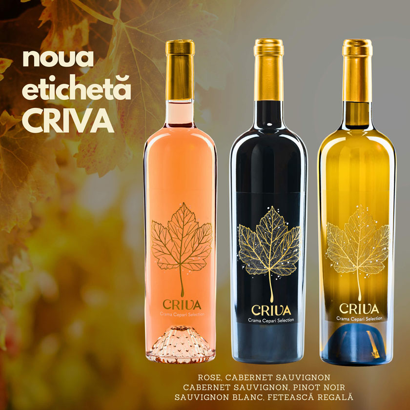 Noua-eticheta-Criva vin rosu se alb rose Dragasani Crama Cepari