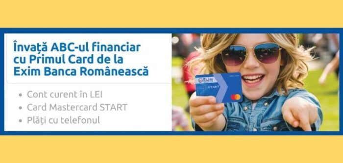Noua ofertă Exim Banca Românească contul ABC cu card personalizat pentru cei mici