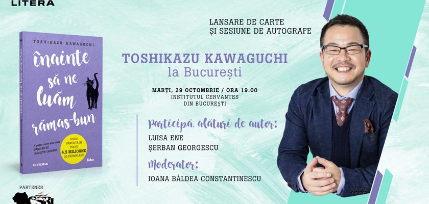 Îndrăgitul scriitor japonez Toshikazu Kawaguchi vine la București: va lansa un nou volum din celebra serie Până nu se răcește cafeaua.