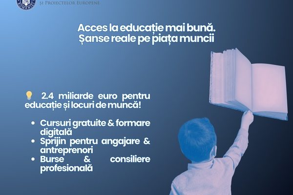 MIPE Ministerul Investițiilor și Proiectelor Europene lansează în 2025 finanțări de aproape 2,4 miliarde euro pentru educație și locuri de muncă 600px
