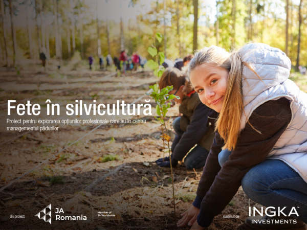 2 Fete în silvicultură Junior Achievement Ingka Investments România proiect județele Neamț, Iași, Suceava și Vrancea