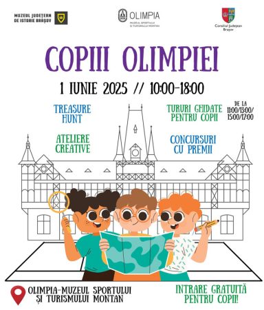 Muzeul Olimpia din Brașov organizează activități gratuite de 1 Iunie și 5 Iunie pentru copii, cu ateliere, lecturi și aventuri interactive în muzeu.