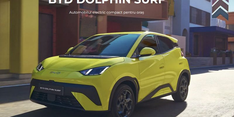 Producătorul chinez de automobile electrice BYD continuă extinderea pe piața europeană, lansând în România modelul Dolphin Surf