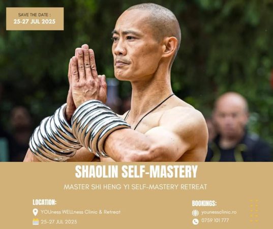retreat România 2025, retreat vară, dezvoltare personală, retreat spiritual, detox holistic, Shaolin Self Mastery, Maestrul Shi Heng Yi, retreat femei, Fiicele Soarelui, Holistic Restart, Retreat Wisdom, Createrra, Marius Spiridon, nutriție conștientă, Youness Clinic Covasna, retreat Câmpulung Muscel,