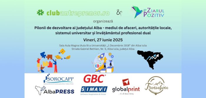 cover ZP Pilonii de dezvoltare ai județului Alba - 27 iunie 2025 final eveniment conferinta Ziarul Pozitiv Club Antreprenor