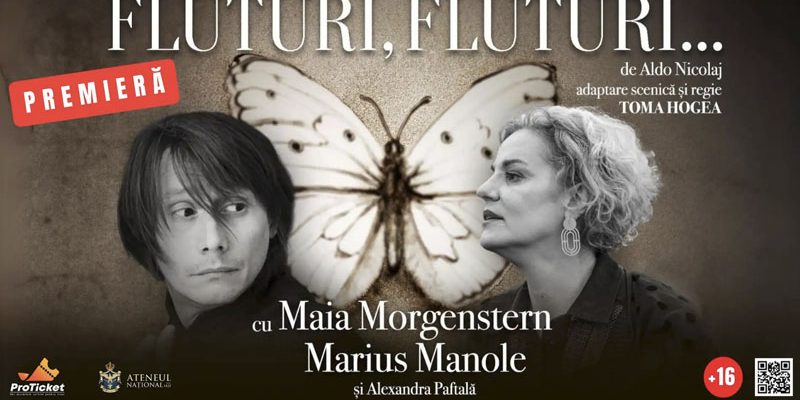 Fluturi Fluturi spectacol, Maia Morgenstern, Noi 4 Lia Bugnar, spectacole teatru București, Marius Manole, teatru românesc, Prestige Art Production