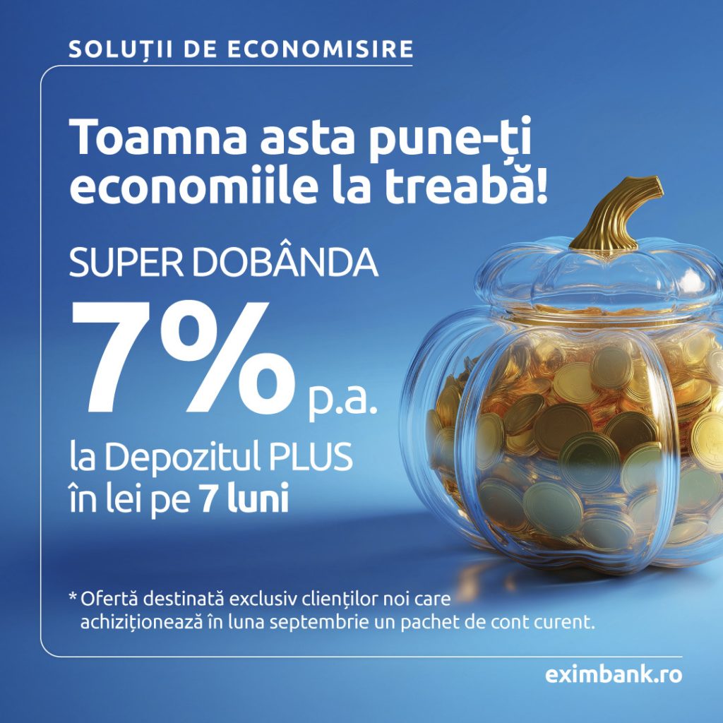 Depozit Plus Lei Exim Banca Românească menține dobânzile atractive la depozitele în lei și euro