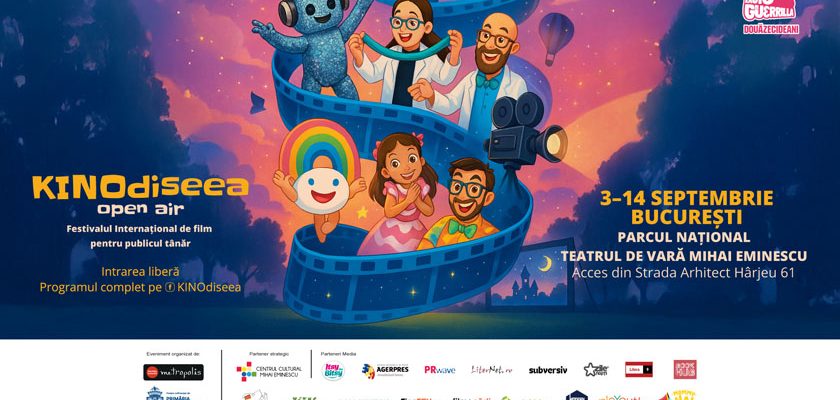 KINOdiseea Open Air, festival film copii, filme familie București, ateliere copii, spectacole interactive, Parcul Național București