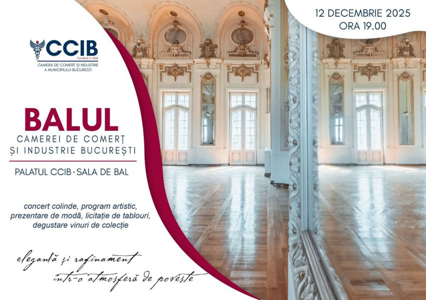 Balul CCIB, Camera de Comerț București, eveniment business București, Palatul CCIB, networking afaceri, eveniment Black Tie, Claudia Rawlings, Cvartetul Dimos, CaminArte, Via Domnului,