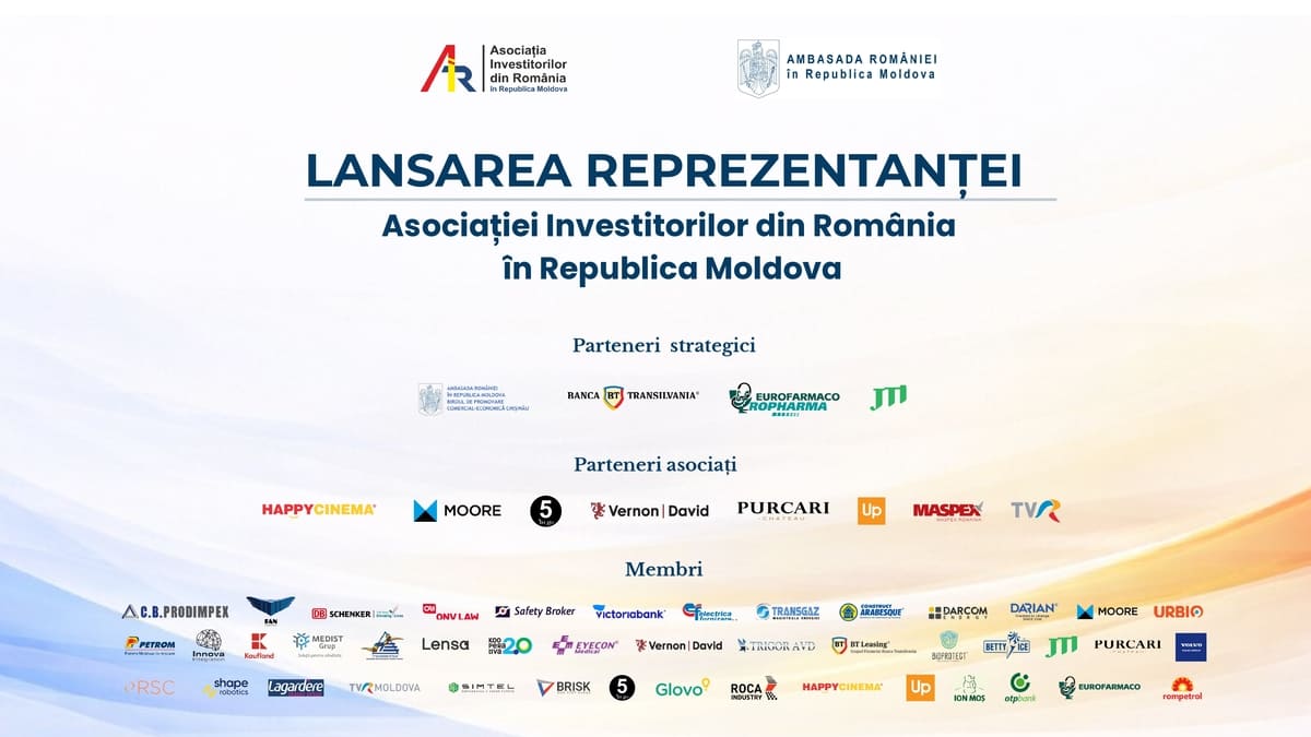 Evenimentul de Lansare a Reprezentanței Asociației Investitorilor din România în Republica Moldova