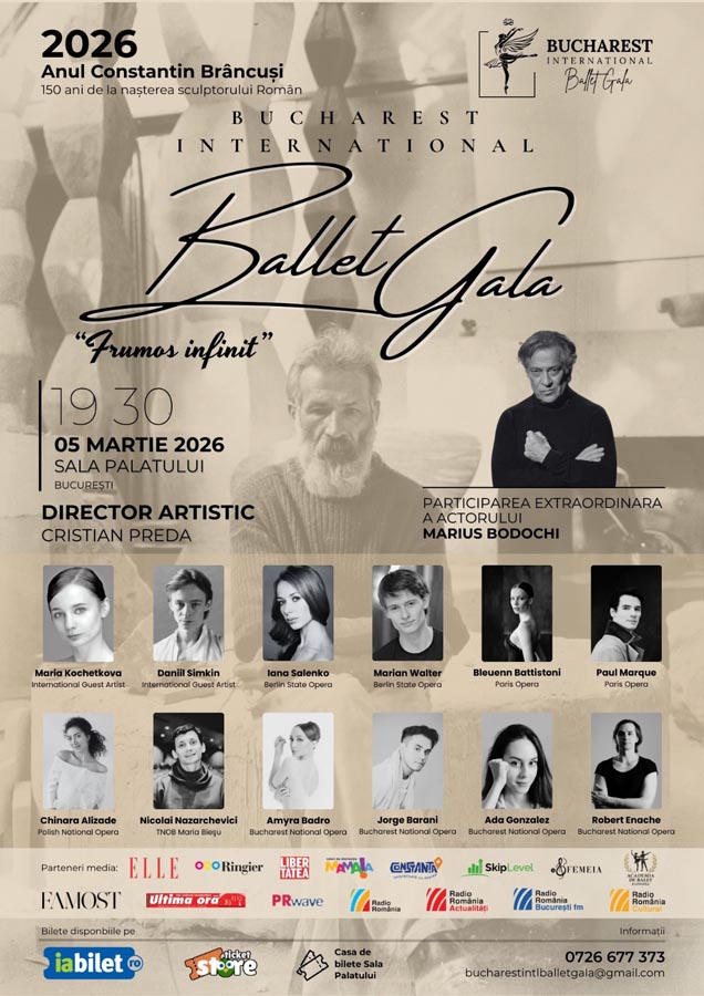 Iana Salenko, balet international, Sala Palatului, Brancusi 150 ani, eveniment cultural