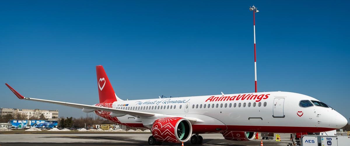 flota AnimaWings, aeronava Airbus A220, zboruri Europa AnimaWings, aviatie Romania