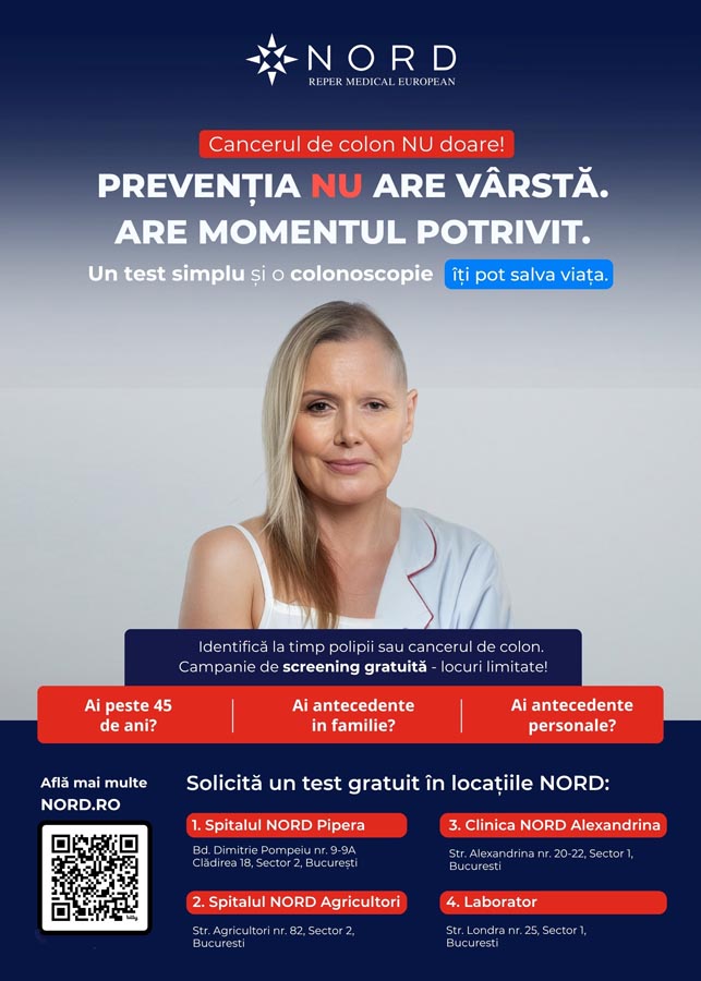 test hemoragii oculte, colonoscopie gratuita, prevenție cancer, Grupul NORD