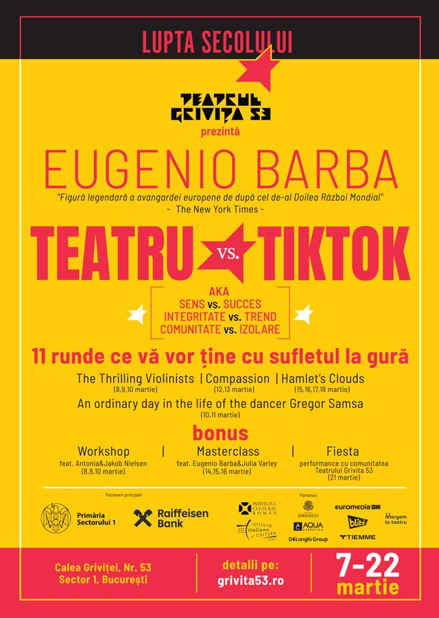 Eugenio Barba, ICR, Grivita 53, teatru contemporan, Odin Teatret
