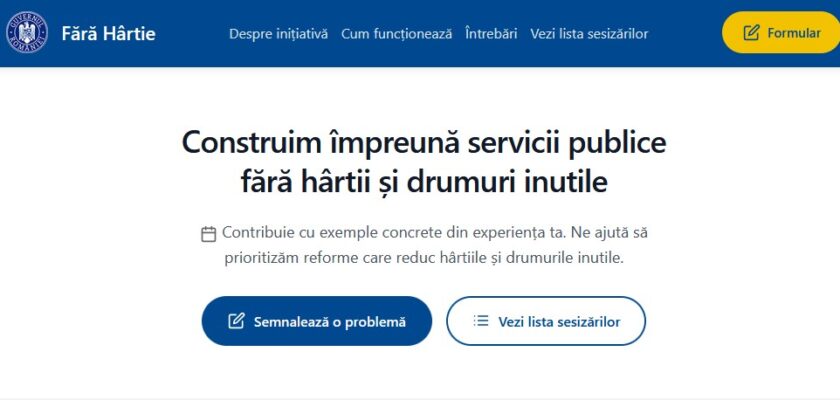 Guvernul Romaniei, Fara hartie, debirocratizare, digitalizare administratie, STS
