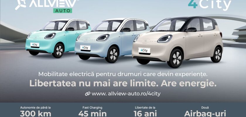 Lansare Allview 4City auto masini electrice romania 16 ani
