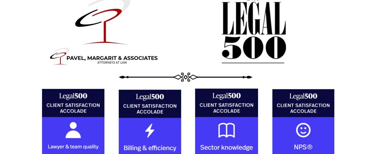 Pavel Margarit si Asociatii, Legal 500, avocatura, premii, servicii juridice