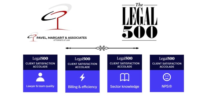 Pavel Margarit si Asociatii, Legal 500, avocatura, premii, servicii juridice