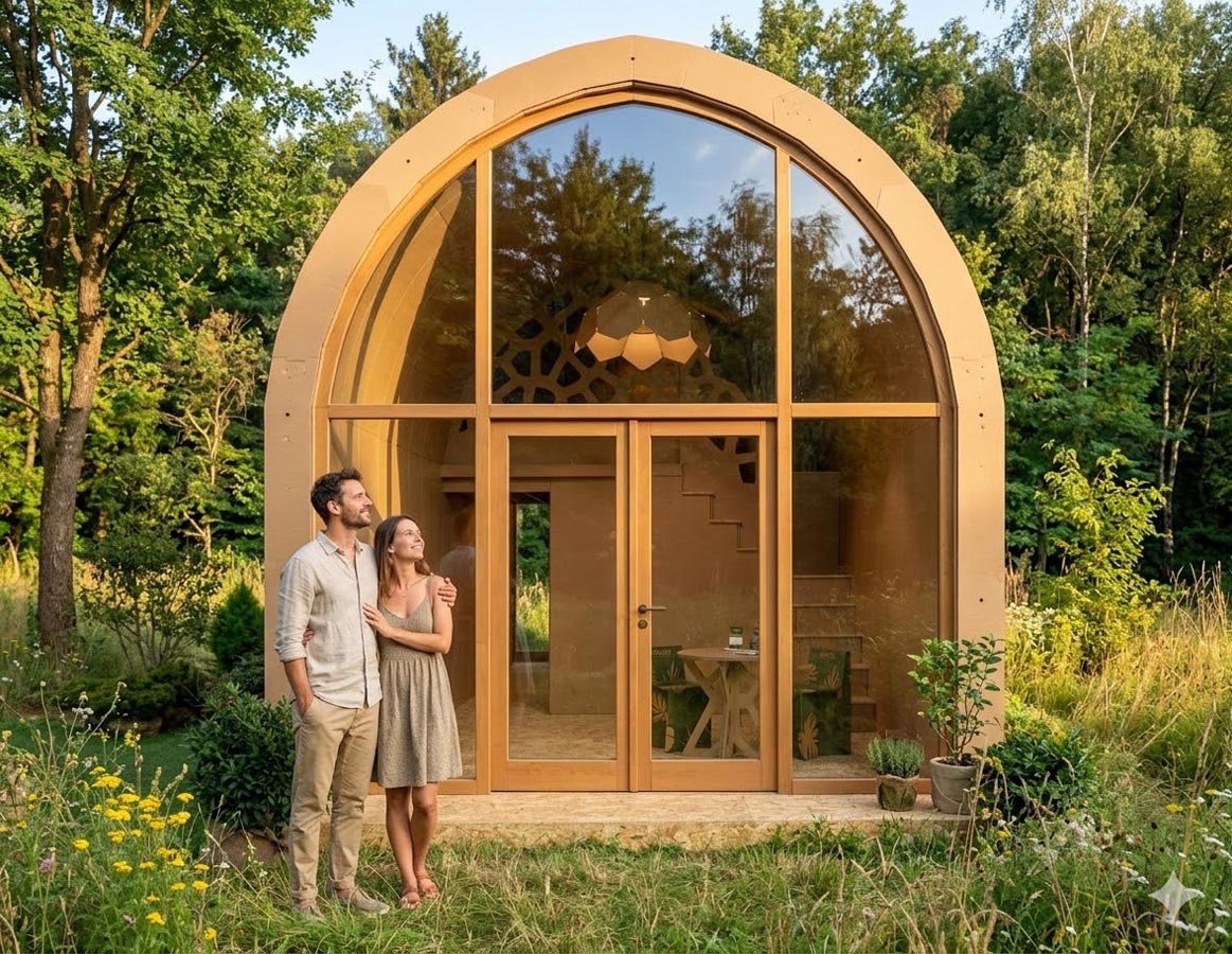 arhitectura sustenabila, pliabil studio, casa modulara eco, fibracore carton structural