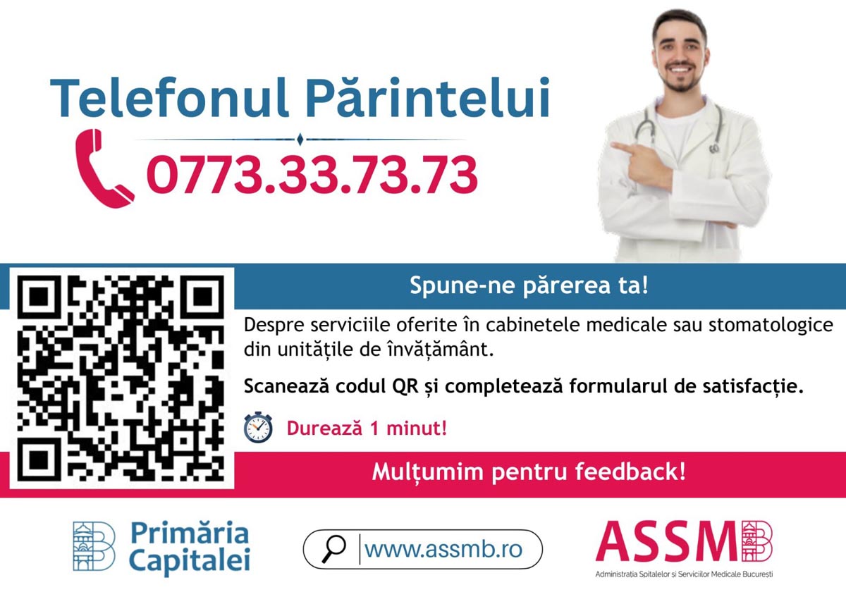 ASSMB Bucuresti, medicina scolara, feedback parinti, servicii medicale scoli