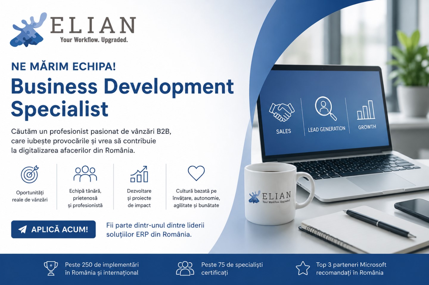 Business Development Specialist ELIAN Solutions anunt de angajare