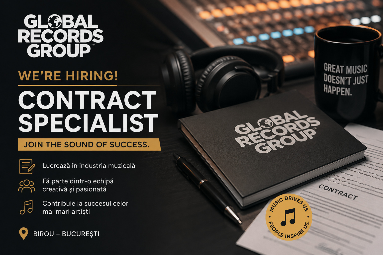 Global Records angajări mai 2026 poster