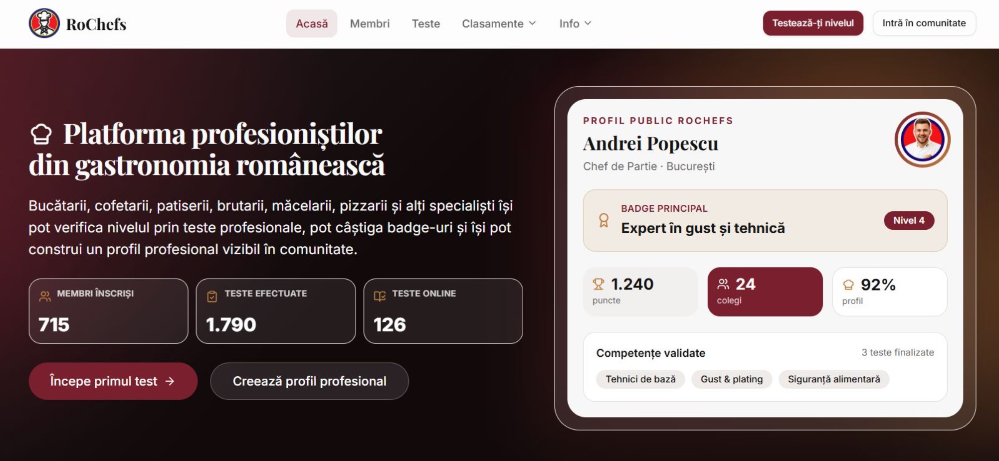 RoChefs lansare platforma HoReCa
