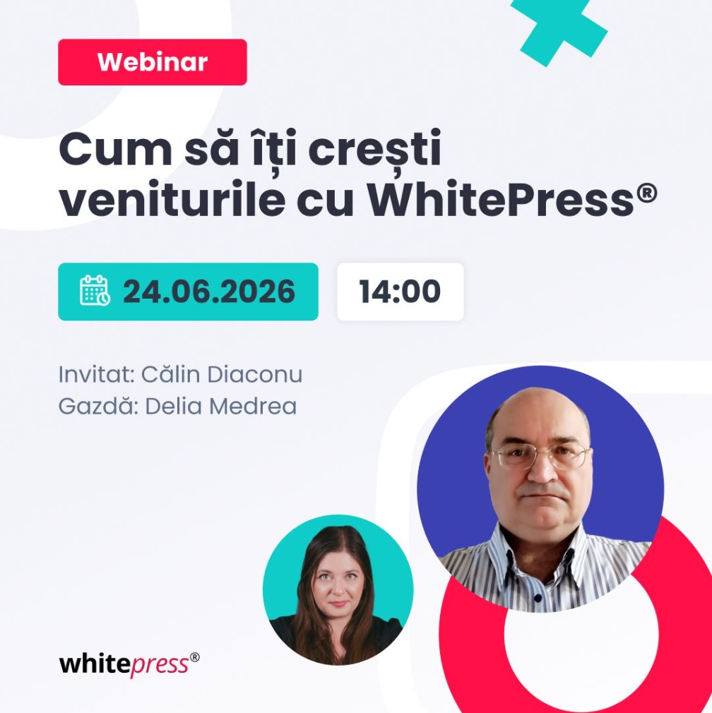whitepress, editori, monetizare, seo, inteligenta artificiala webinar iunie 2026 afis