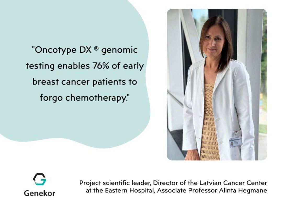 Alinta Hegmane, coordonator științific al proiectului, prezintă rezultatele testului genomic Oncotype DX® pentru tratamentul personalizat al cancerului de sân.