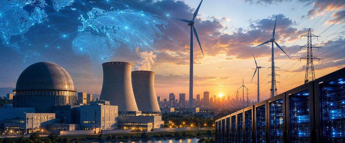 Centrală nucleară și centru de date care susțin dezvoltarea inteligenței artificiale