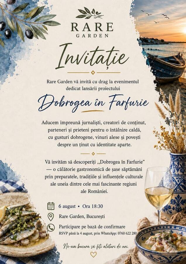invitatie Rare Garden lansează proiectul Dobrogea în Farfurie